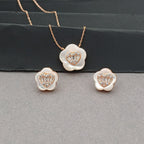 Luminous Mother of Pearl Blossom necklace Set