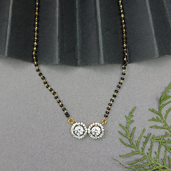Gold Plated Double Solitaire Mangalsutra Set