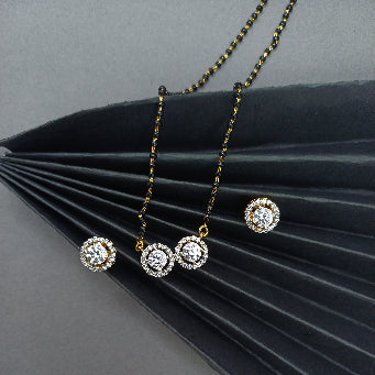 Gold Plated Double Solitaire Mangalsutra Set
