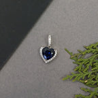 Blue Heart Sapphire Sterling Silver Pendent