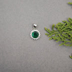 Green Emerled Silver Pendent