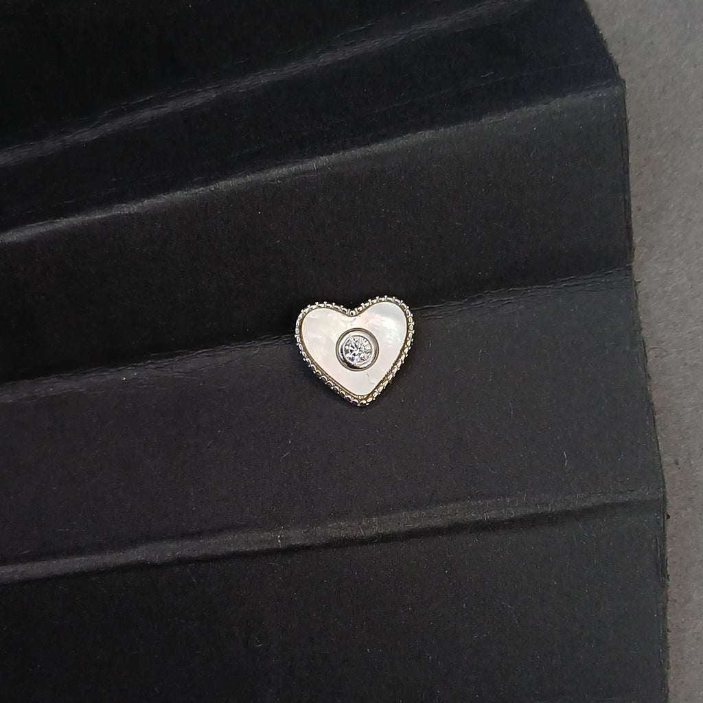 MOP Heart Silver Pendent