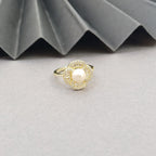 Luminous Clover Pearl Ring