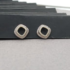 Ethereal Pearl Outline Sterling Silver Earrings