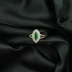 Vela Green Silver Ring