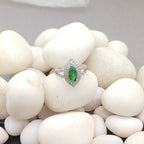 Vela Green Silver Ring