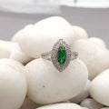Vela Green Silver Ring
