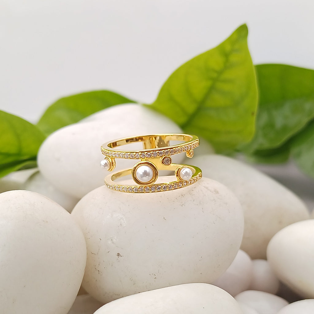 Ethereal Pearl Orbit Ring