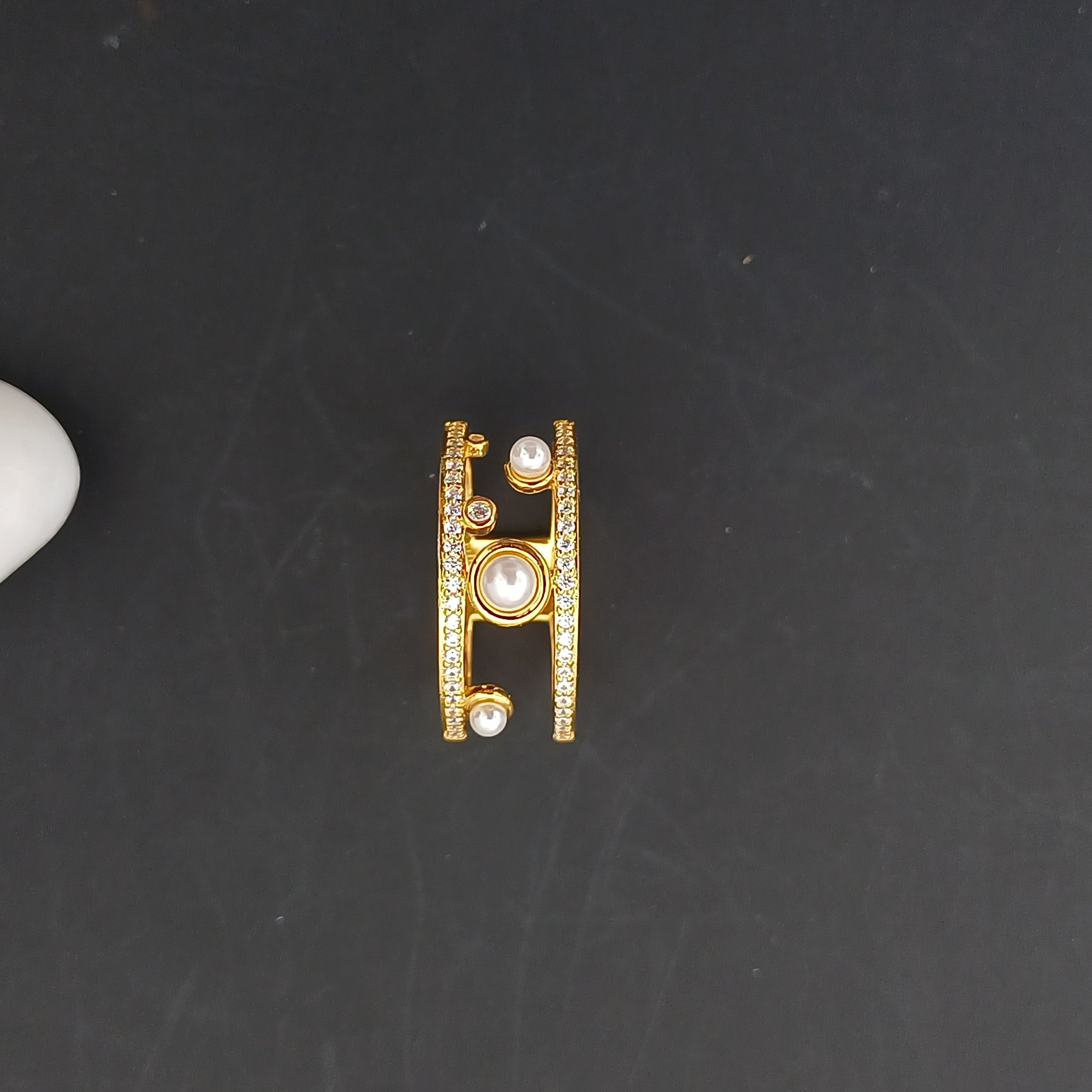 Ethereal Pearl Orbit Ring