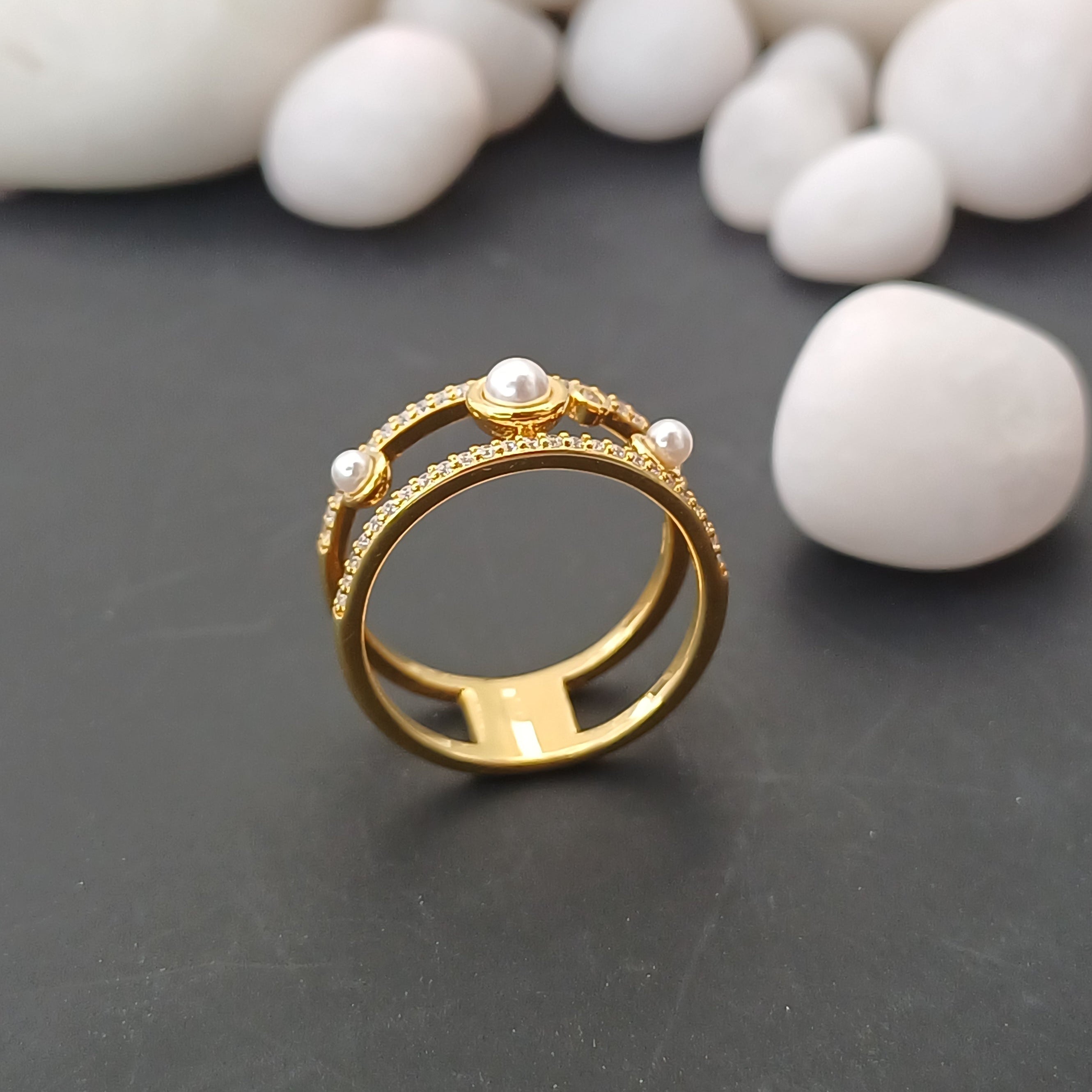 Ethereal Pearl Orbit Ring
