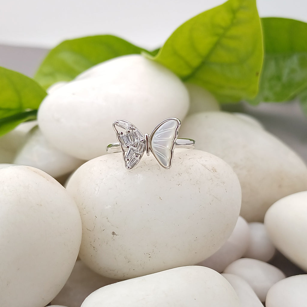 Mother-of-Pearl Butterfly Ring