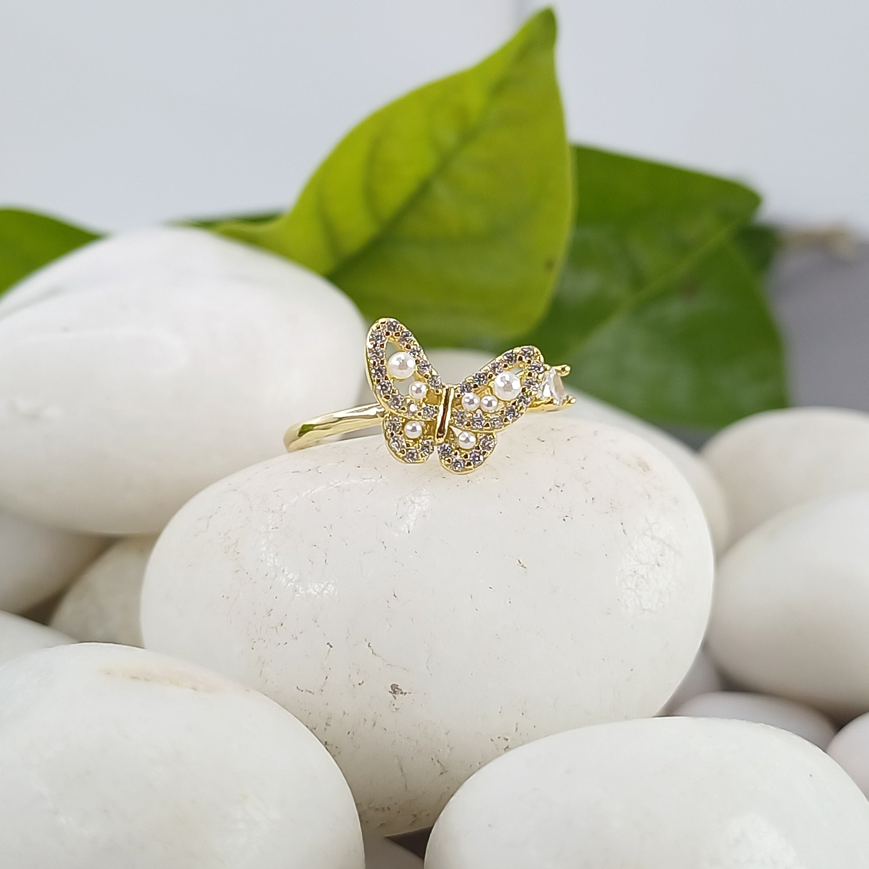Moonlit Butterfly 18K Gold Plated Ring