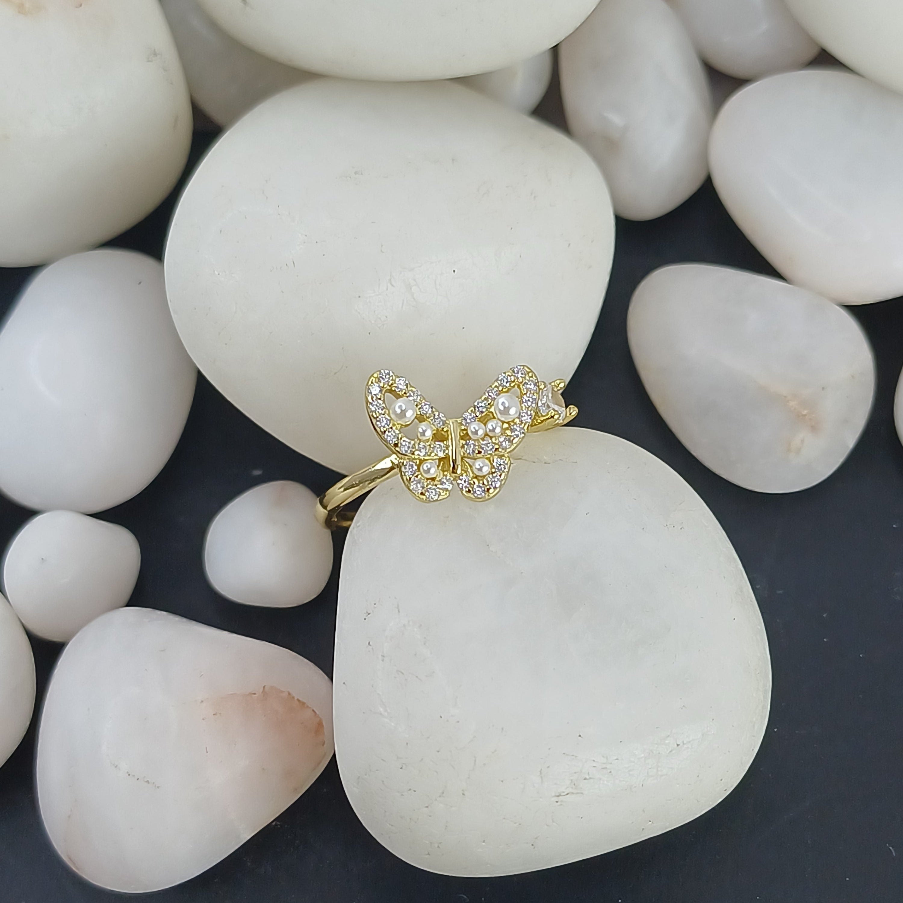 Moonlit Butterfly 18K Gold Plated Ring