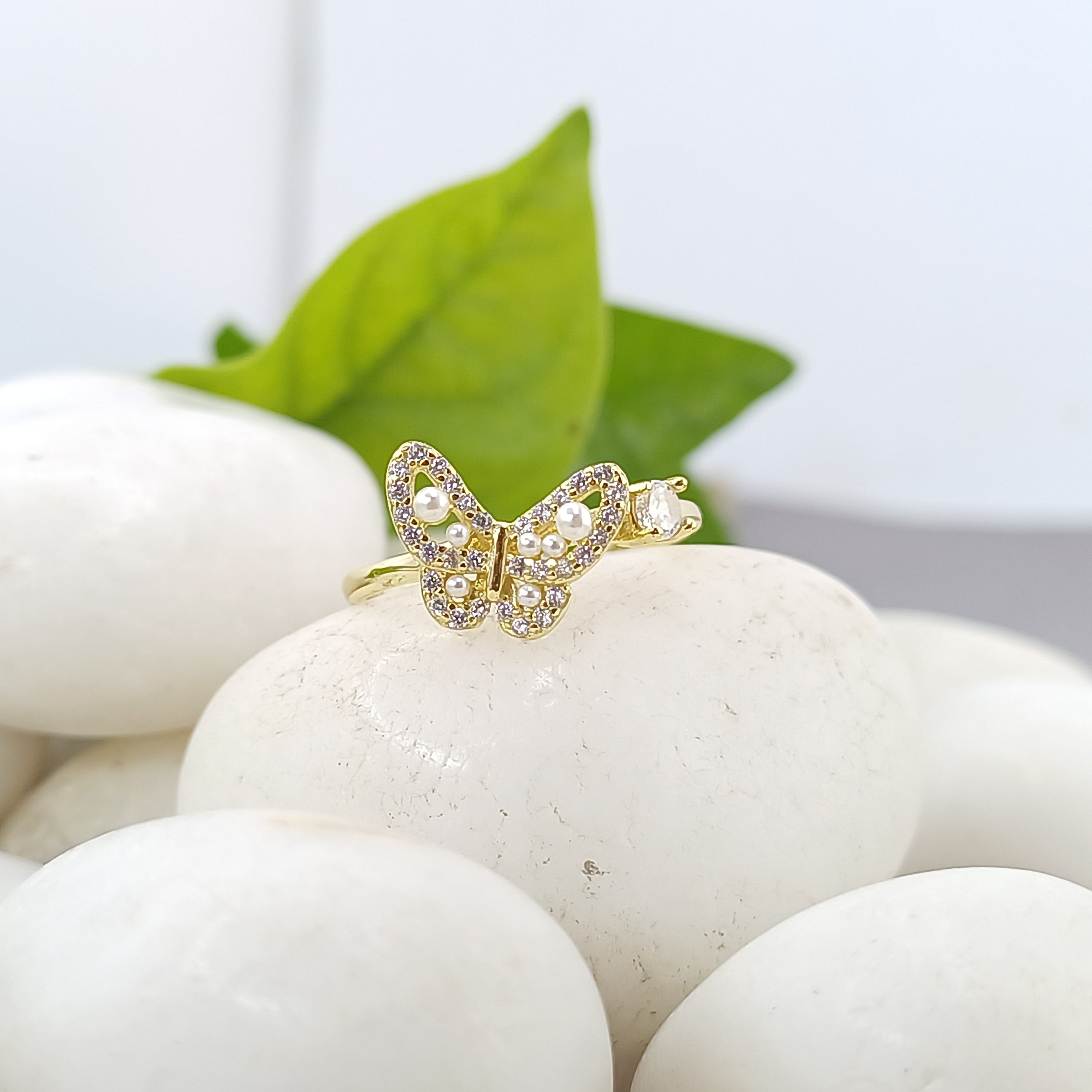 Moonlit Butterfly 18K Gold Plated Ring