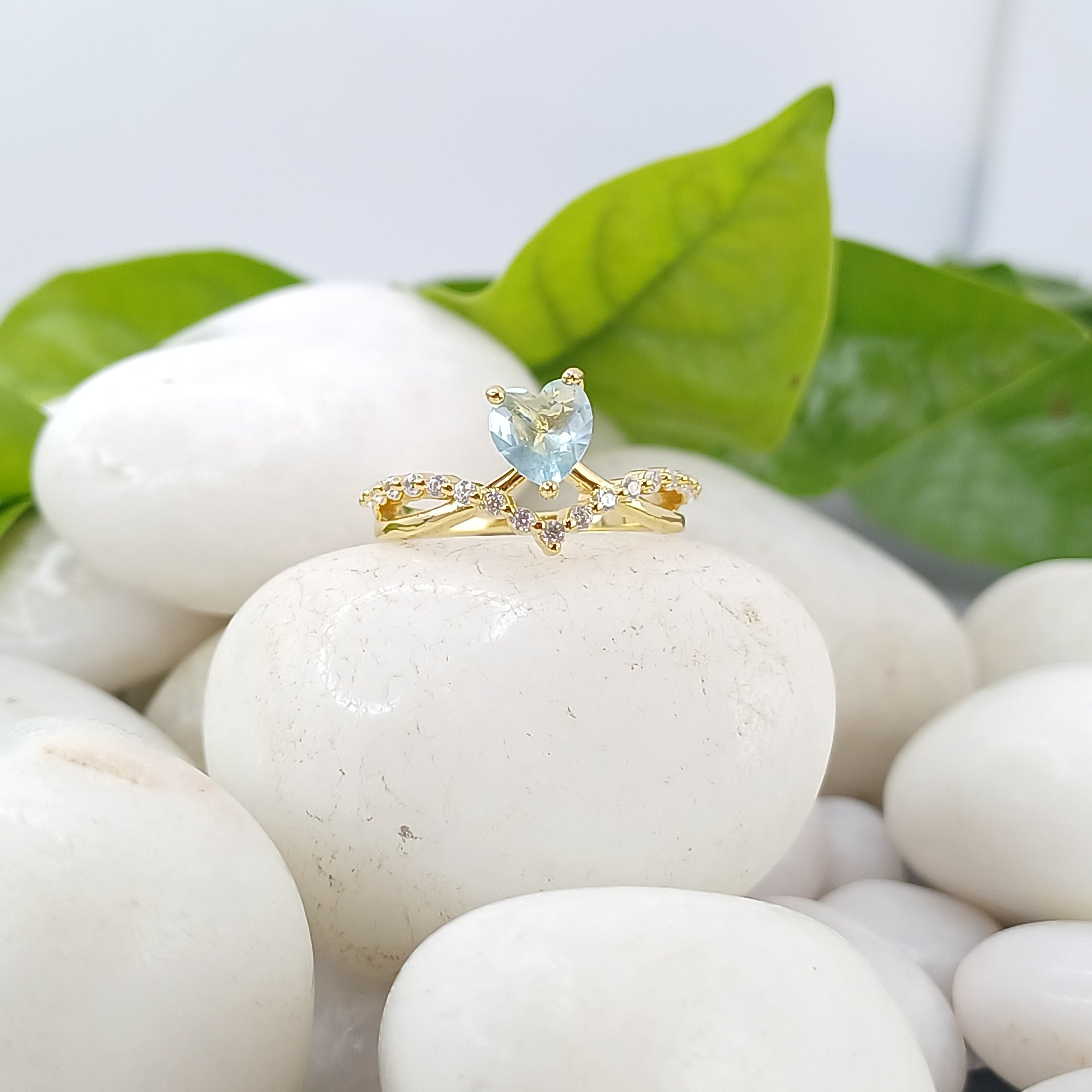 Azure Heart Promise Ring