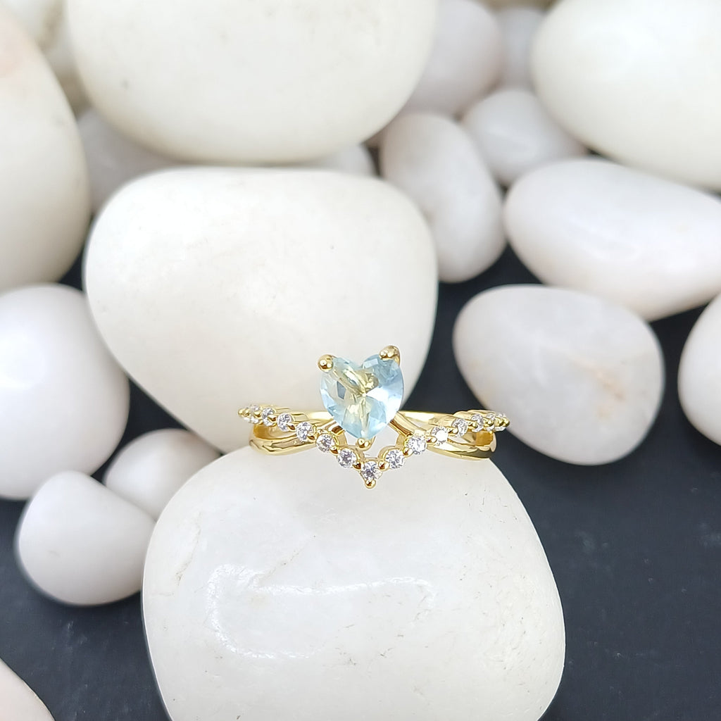 Azure Heart Promise Ring