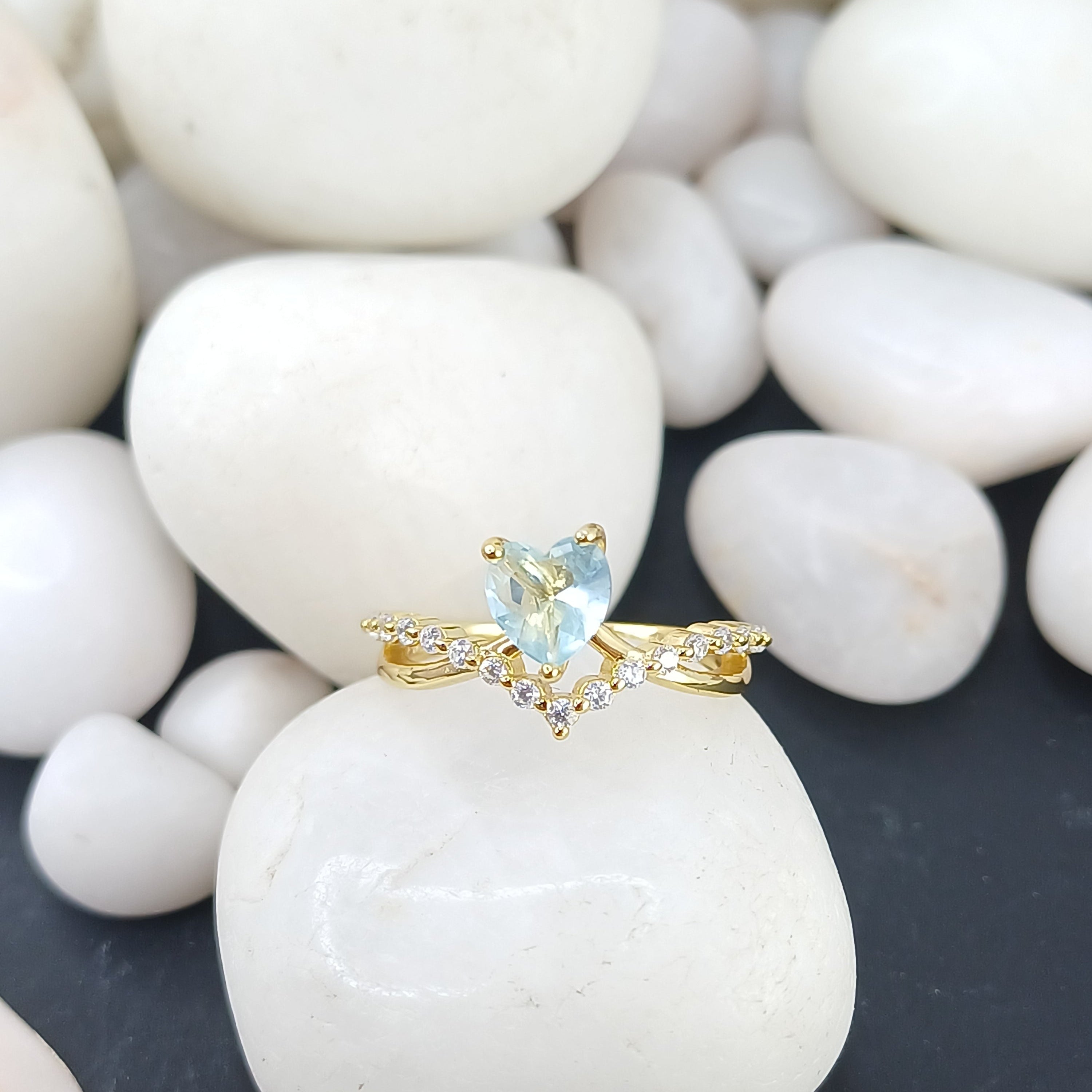Azure Heart Promise Ring