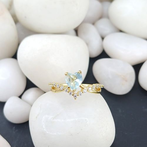 Azure Heart Promise Ring