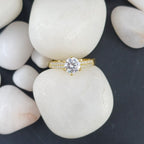 Brilliant Solitaire 18K Gold Plated Ring