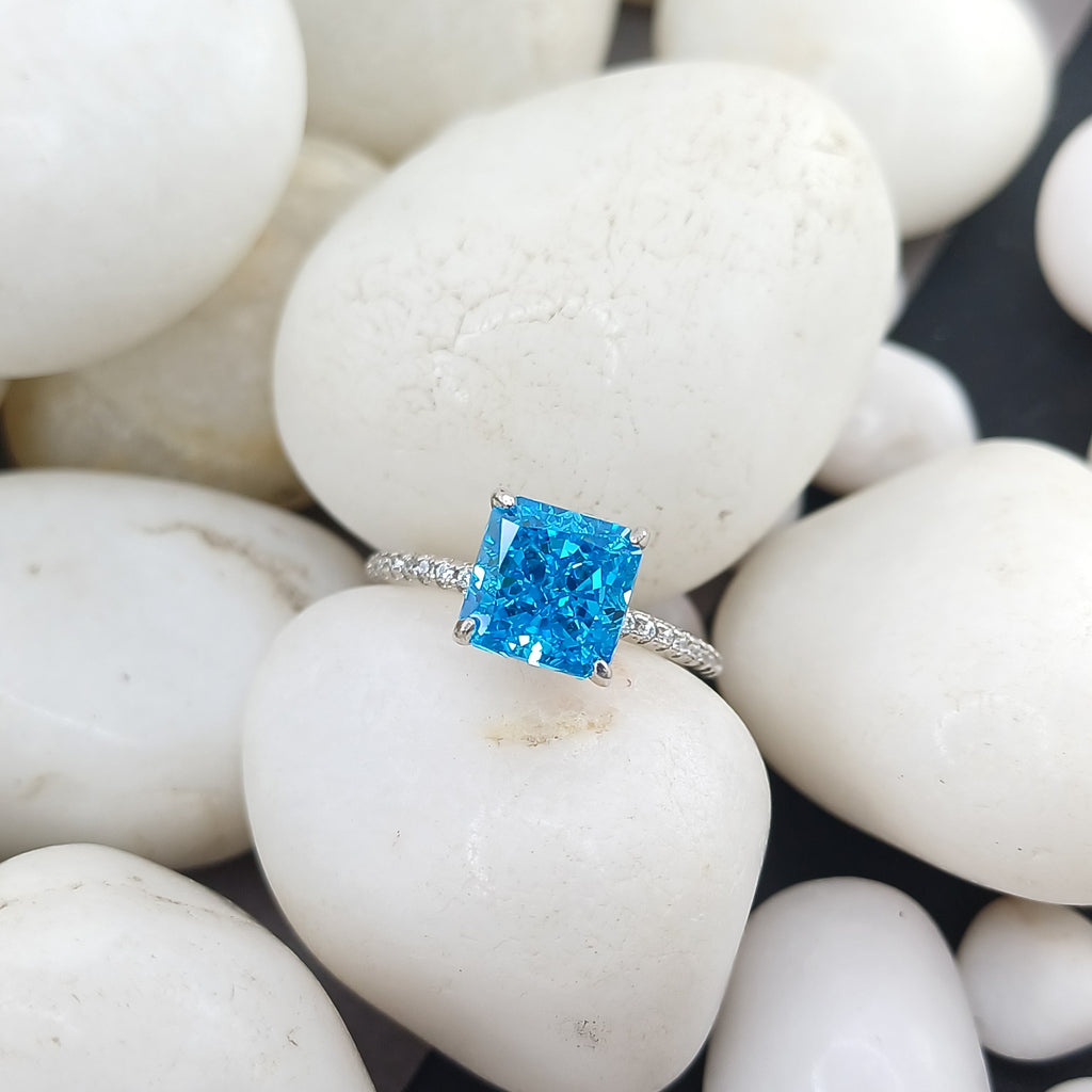 Majestic Blue Square-Cut Ring