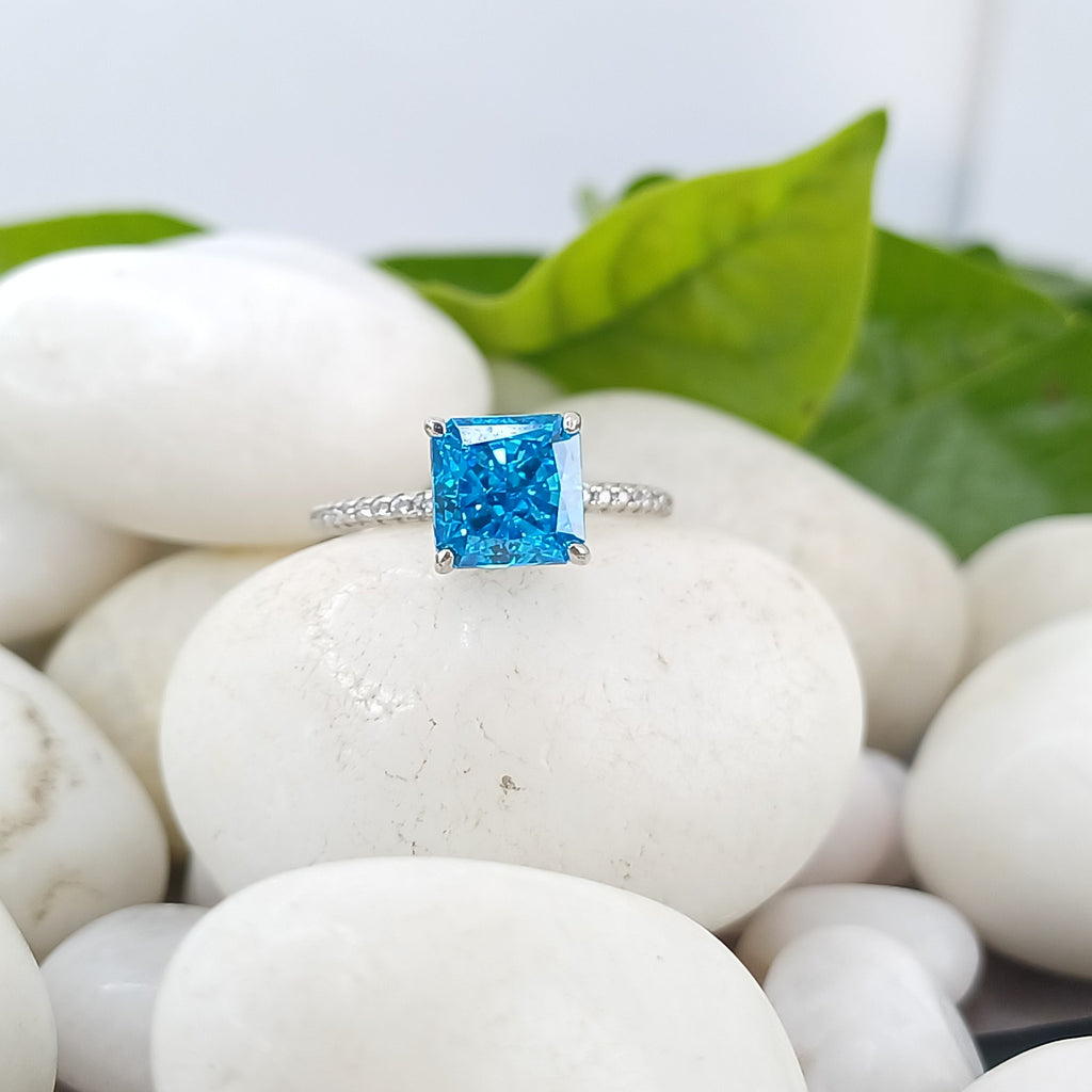 Majestic Blue Square-Cut Ring