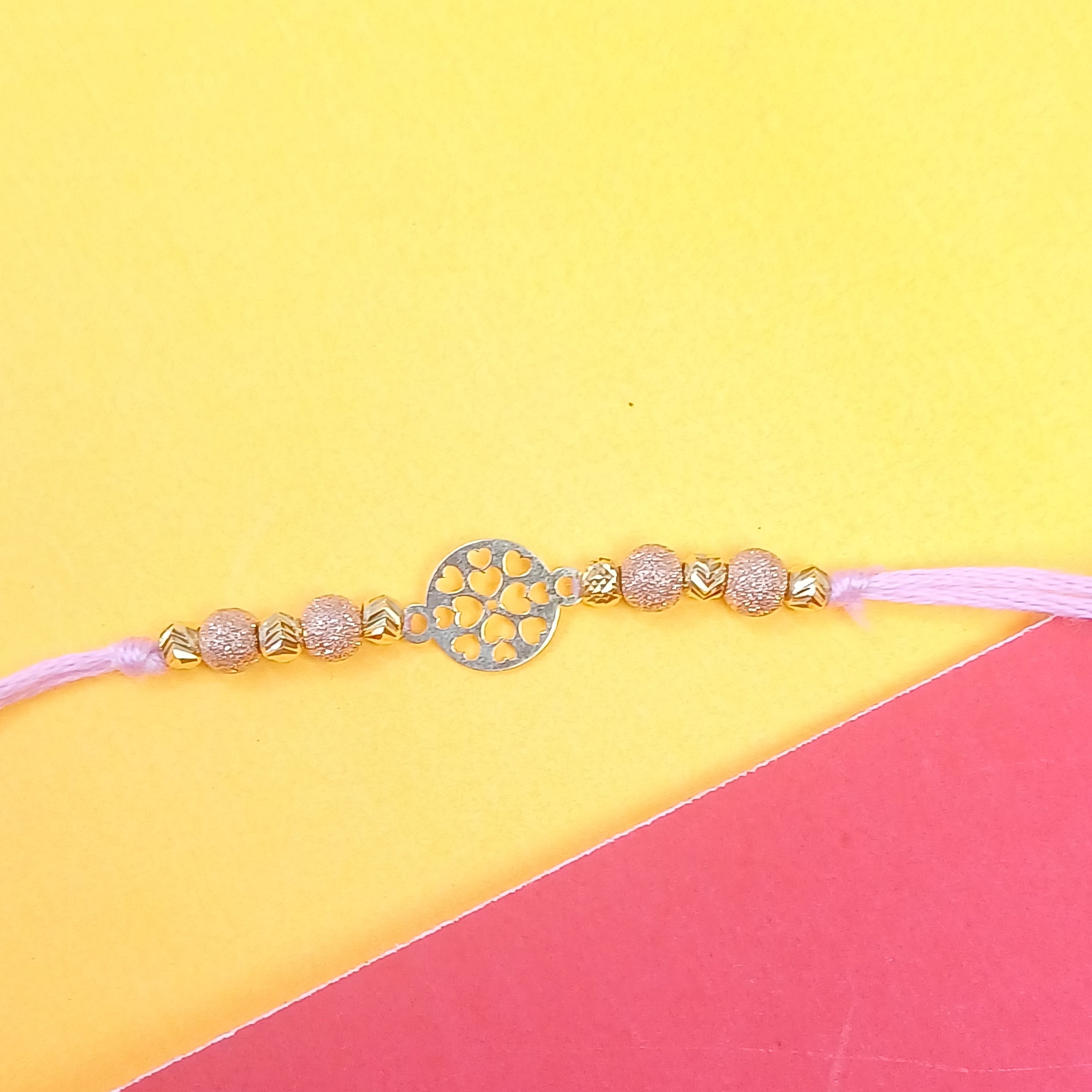 925 Silver Gold Cutout Floral Rakhi