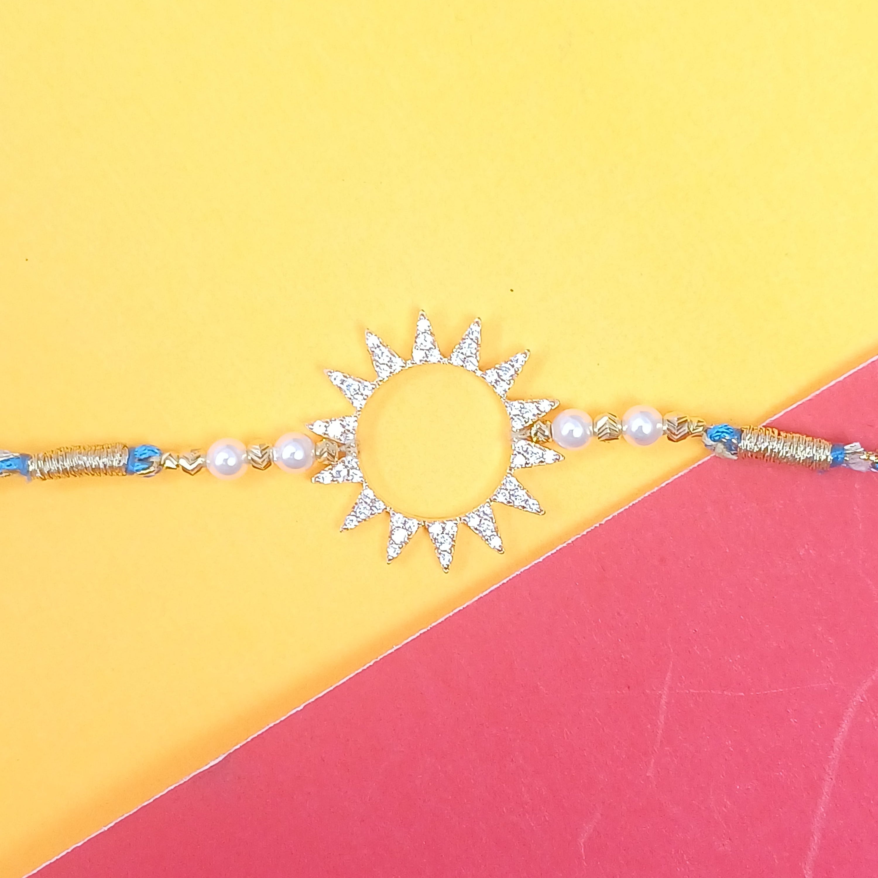925 Silver Sunshine Gold Plated Rakhi