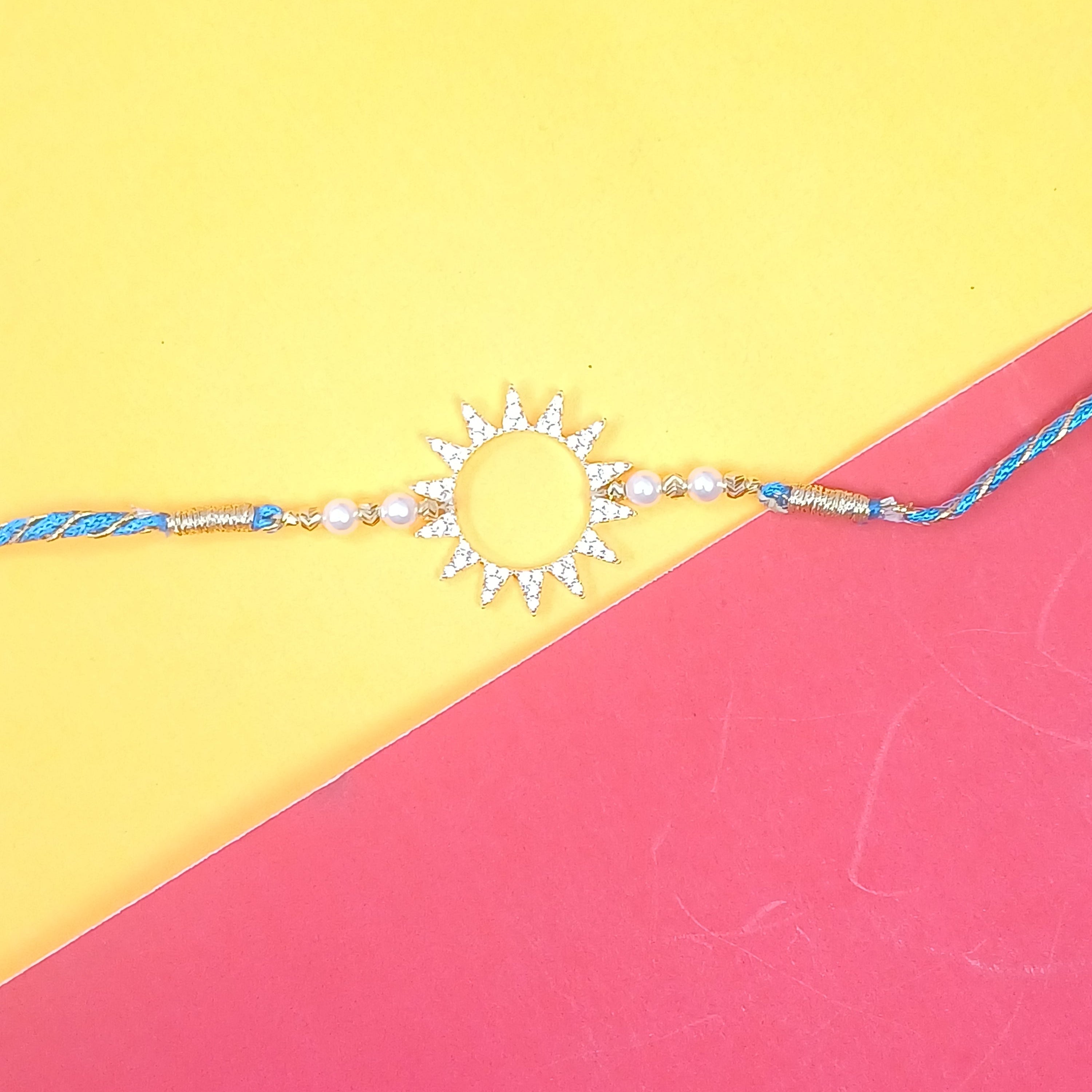 925 Silver Sunshine Gold Plated Rakhi