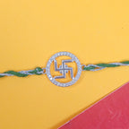 925 Silver Round Swastik Rakhi