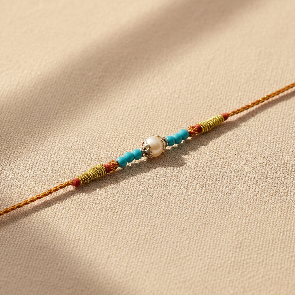 925 Silver Pricious Pearl Rakhi