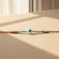 925 Silver Clover Evil Eye Rakhi