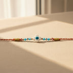 925 Silver Clover Evil Eye Rakhi