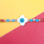 925 Silver Clover Evil Eye Rakhi