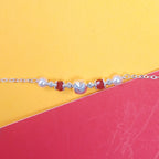 Minimalist Silver Chevron Bead Rakhi