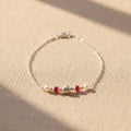 Minimalist Silver Chevron Bead Rakhi