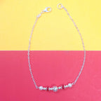 Minimalist Silver Chevron Bead Rakhi