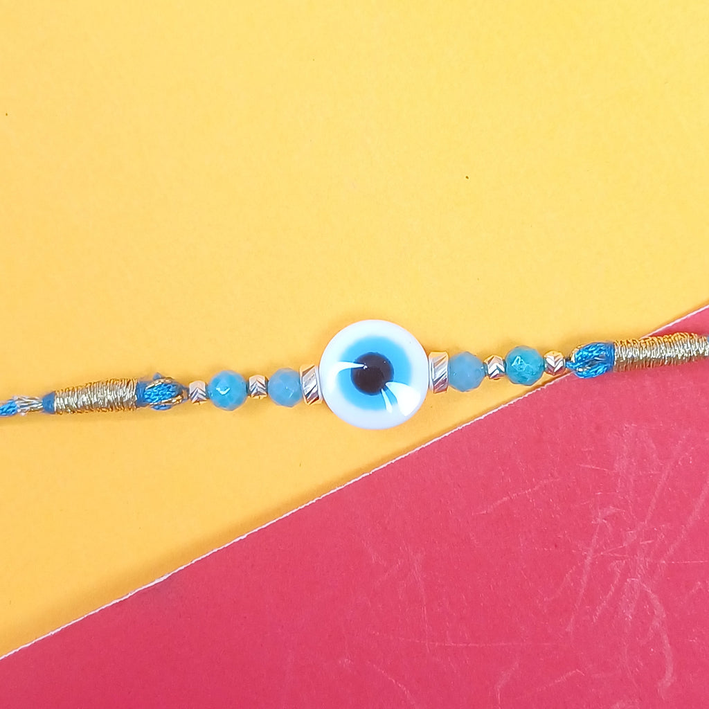 925 Silver Round Evil Eye Rakhi
