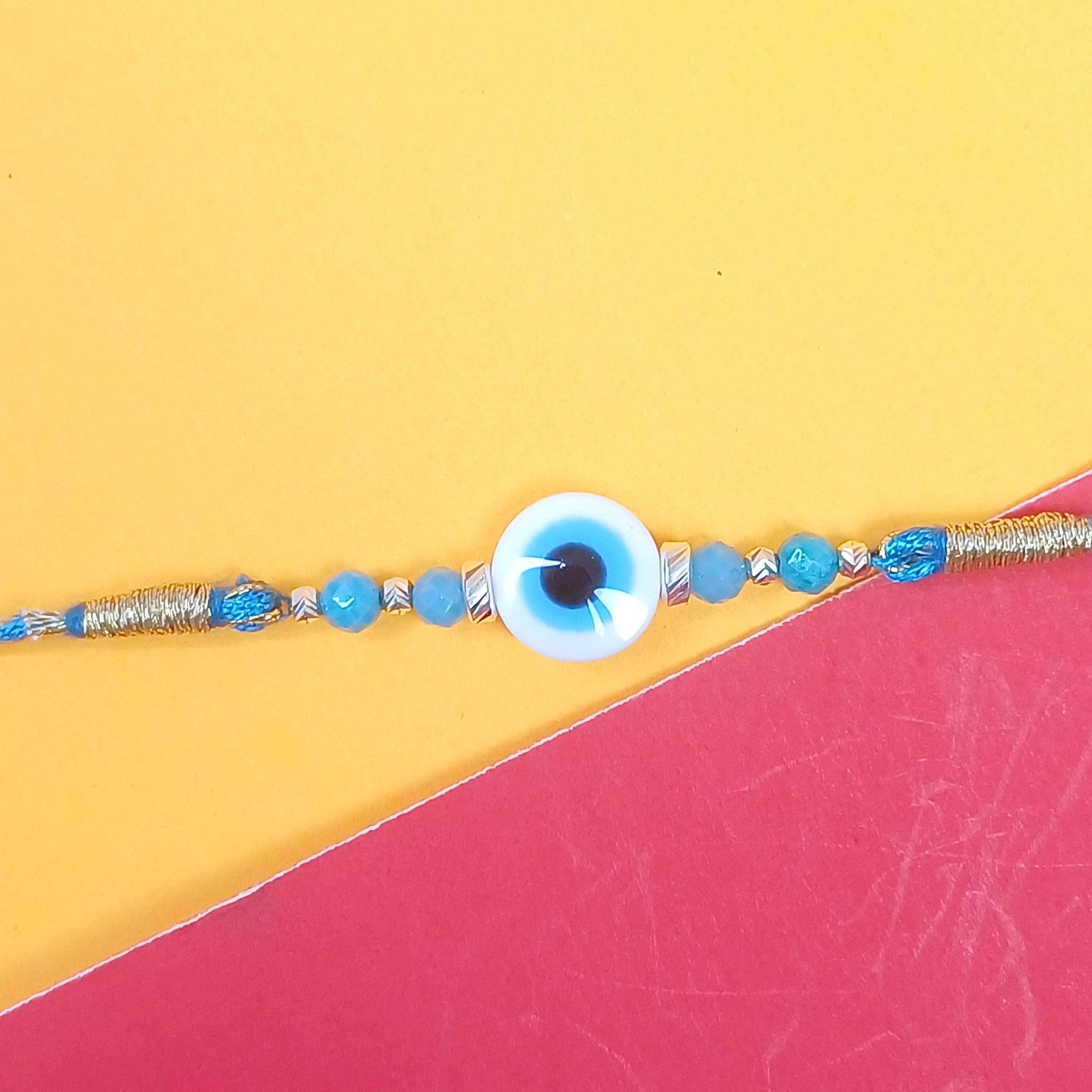 925 Silver Round Evil Eye Rakhi