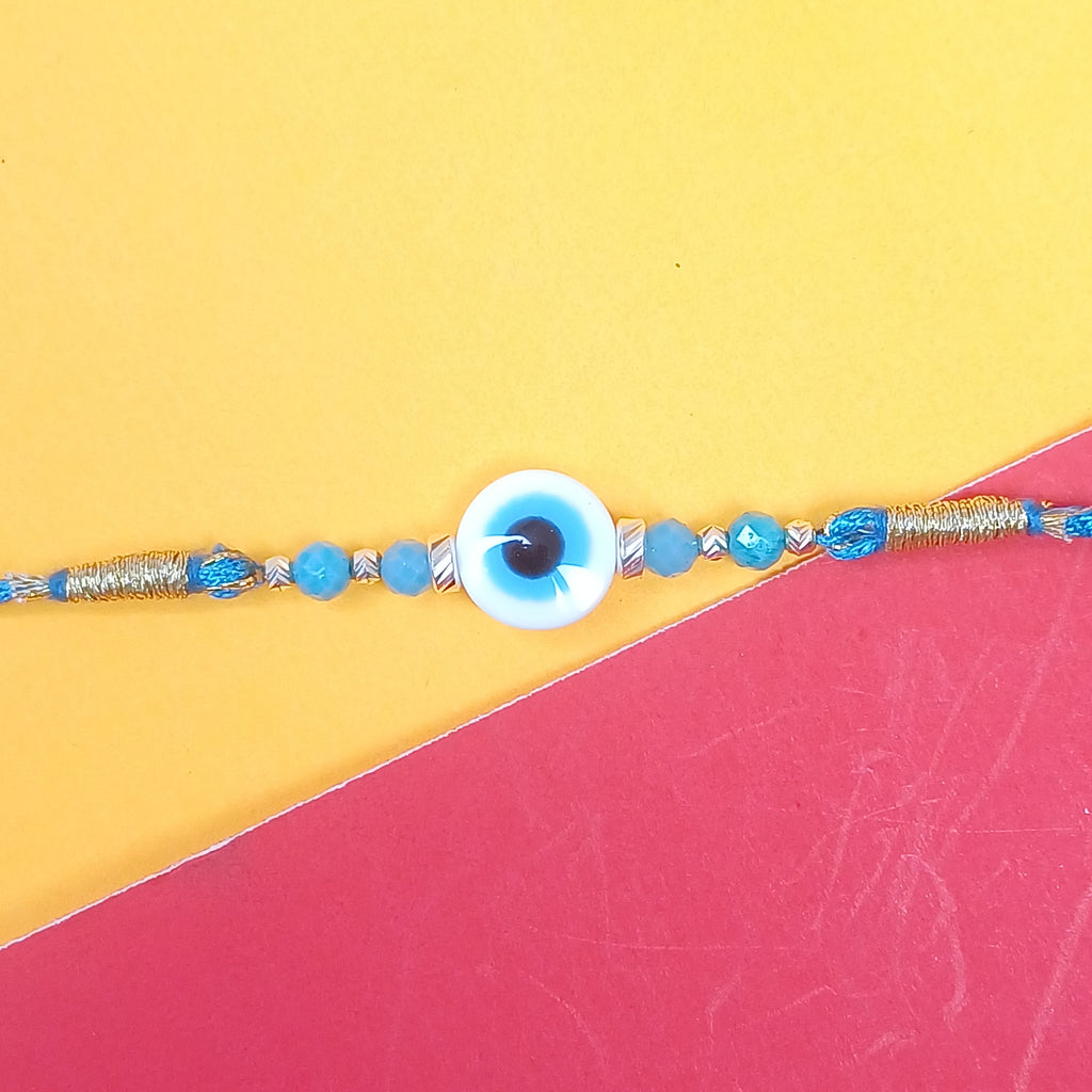 925 Silver Round Evil Eye Rakhi