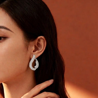 Crystal Aura Sterling Silver Earrngs