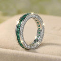 Linear Green Sterling Silver Ring