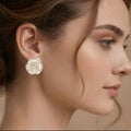 Frosted Lily Rose Gold Plated Earrings