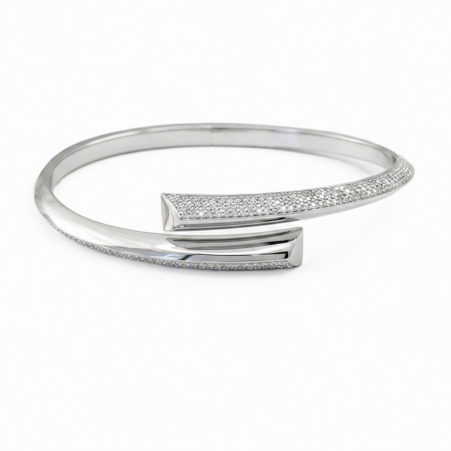 Frosted Wave Hinged Bracelet