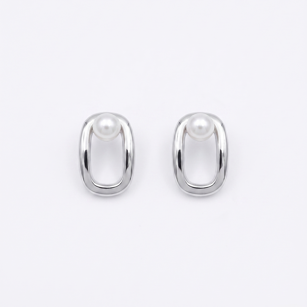 Fluid Pearl Sterling Silver Earring