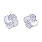Mother of Pearl Floral Sterling Silver Studs