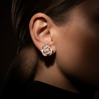 Frosted Lily Rose Gold Plated Earrings