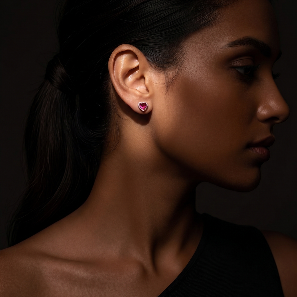 Crimson Promise Heart Earrings