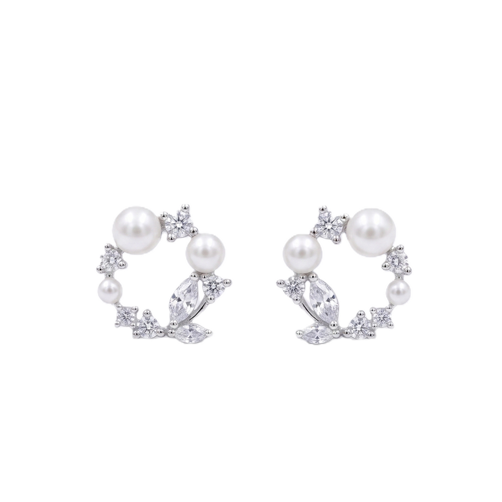 Flora Wreath Sterling Silver Earrings