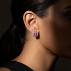 Ruby Ripples Sterling Silver Earrings