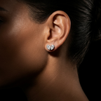 Minimalist Dual-Stone Heart Studs